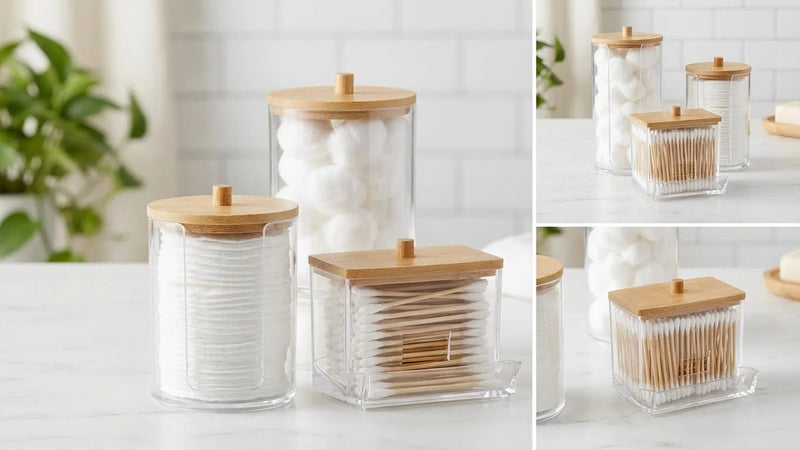 Cotton Swab Storage Set – 3 Pack